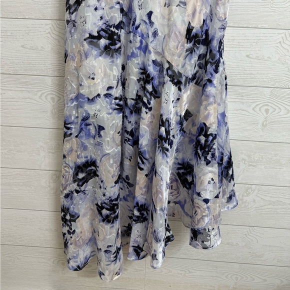 Alex Evening Women’s Purple Floral Sleeveless Tea Length Dress. Size 8 - Picture 6 of 8